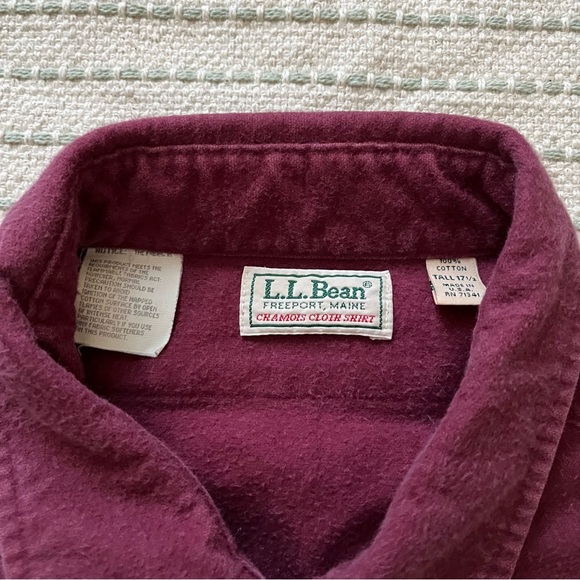 Vintage 90s L.L. Bean fishing lure chamois cloth button up shirt - Picture 3 of 5